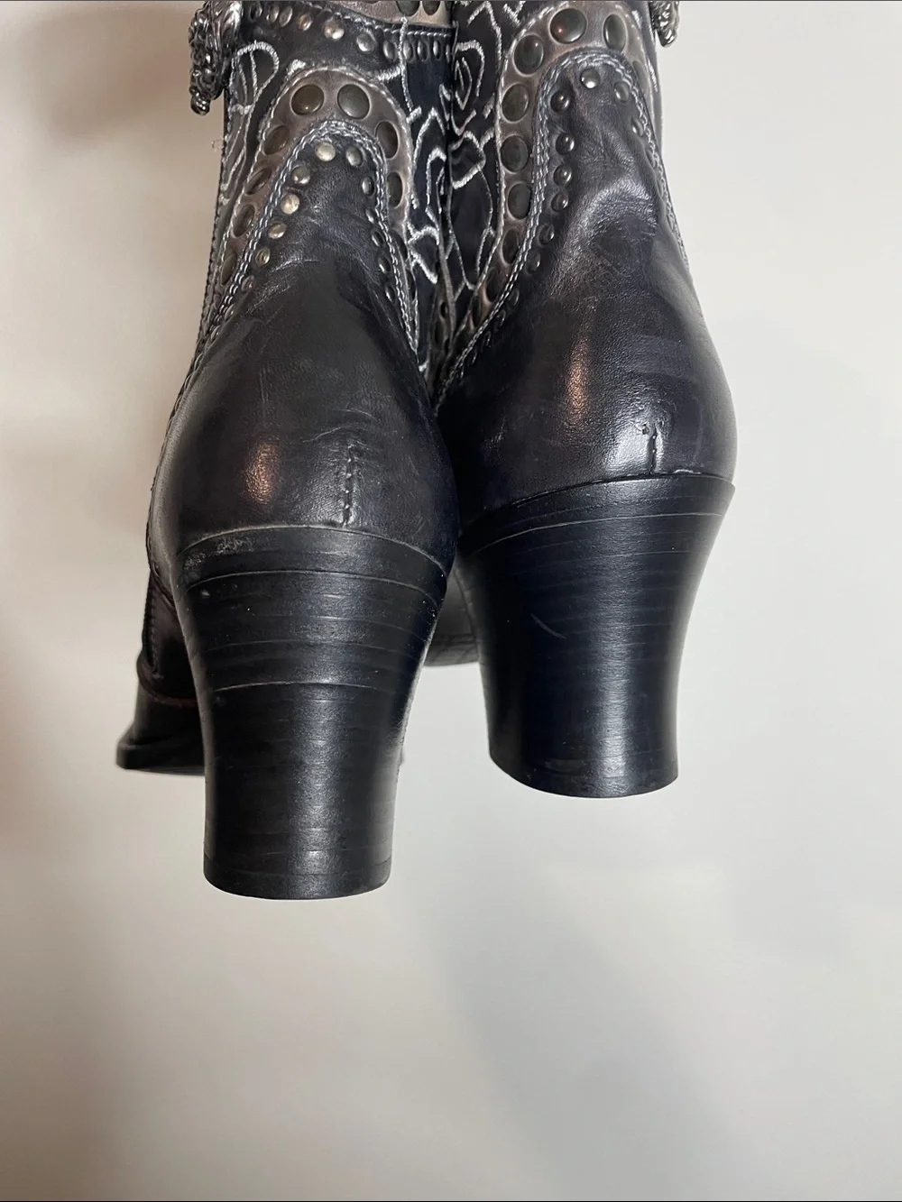 Mark Nason | Rock Lives Studded Embroidered Western Ankle Boots Size 9